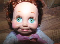 MOLD #9 BABY FACE SO SHY SHERRI 1990 REDHEAD CUTIE DOLL ORIGINAL CLOTHES, PURPLE BOOTS